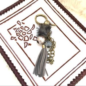 Purse Charm w/ Pom Pom